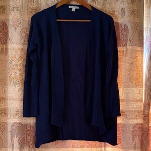 Dana Buchman Navy Blue Open Cardigan